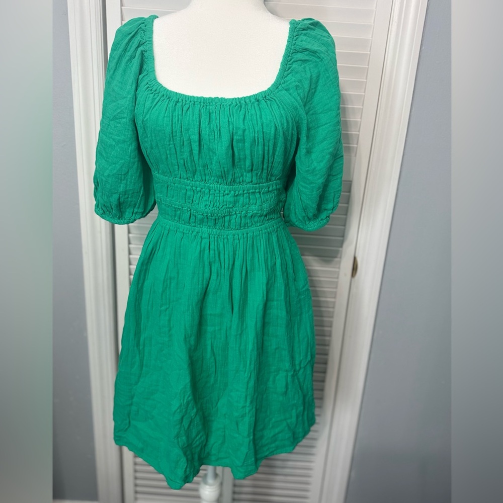 GAP Vibrant Green Long Sleeve Dress